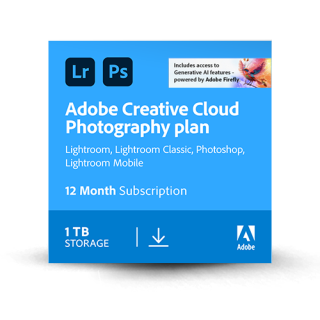 Adobe Plan Fotograficzny CC 1TB: Photoshop + Lightroom MULTI Win/Mac – licencja na subskrypcję (1 rok) – 1 użytkownik ESD