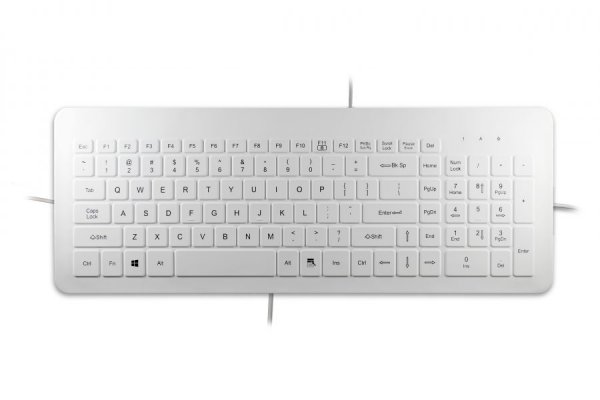 Man&Machine Very Cool Flat Keyboard - medyczna, dezynfekowalna, niskoprofilowa klawiatura (biała)
